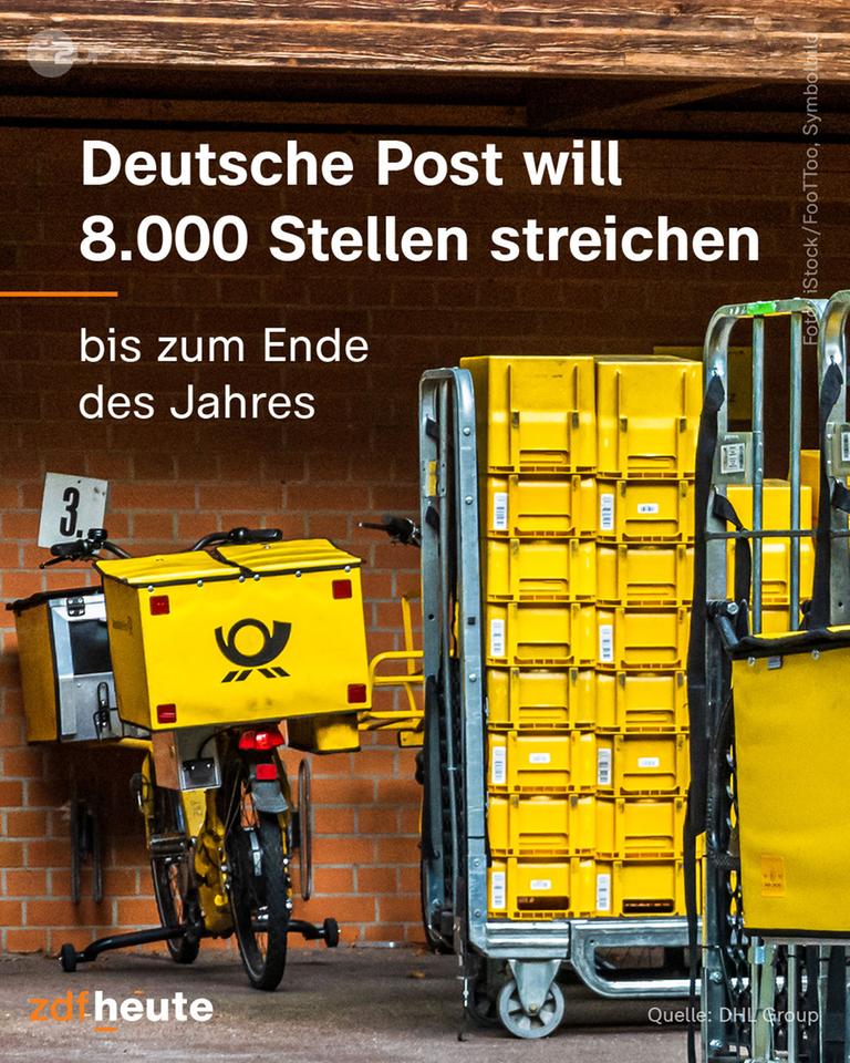 Die Deutsche Post will 8.000 Stellen streichen.