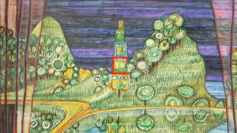 Hunderwasser-Gemälde aus der Ausstellung "Das Recht auf Träumen" in Lindau am Bodensee