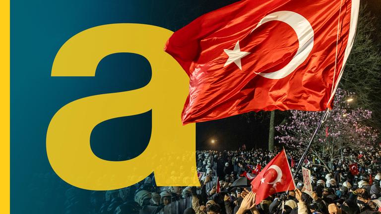 Protest in Istanbul against the detention of Istanbul mayor Imamoglu