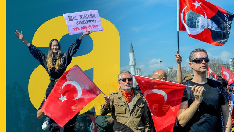 Protestkundgebung zur Unterstützung des inhaftierten istanbuler Bürgermeisters Ekrem Imamoglu