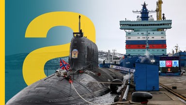 Russlands Präsident Putin bei einem Arbeitsbesuch in der Region Murmansk