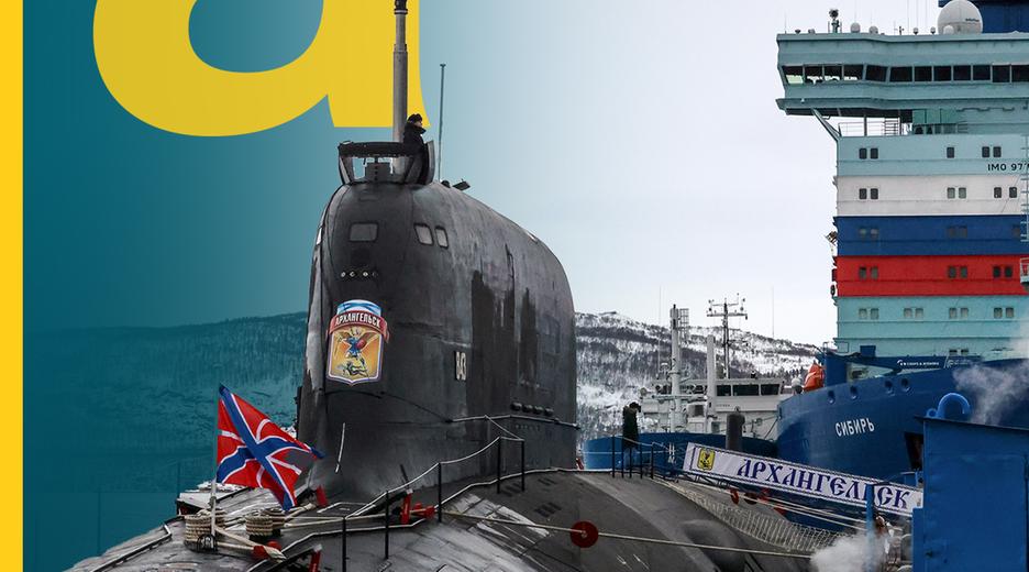 Russlands Präsident Putin bei einem Arbeitsbesuch in der Region Murmansk