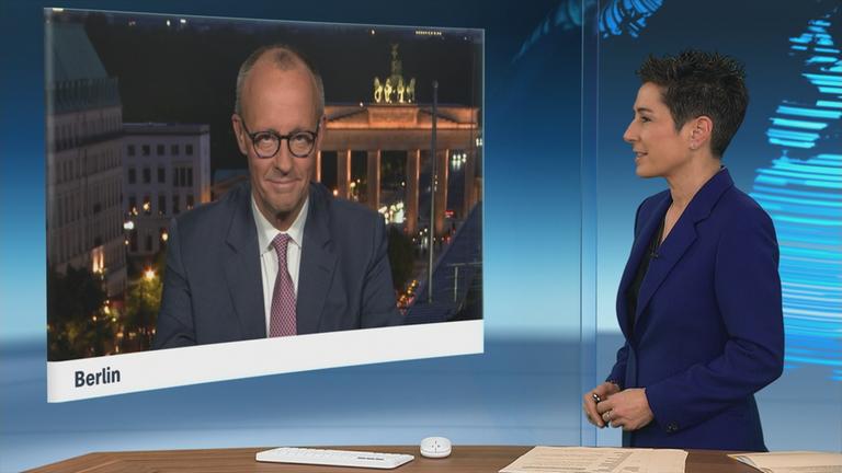 Schaltgespräch von Friedrich Merz und Dunja Hayali