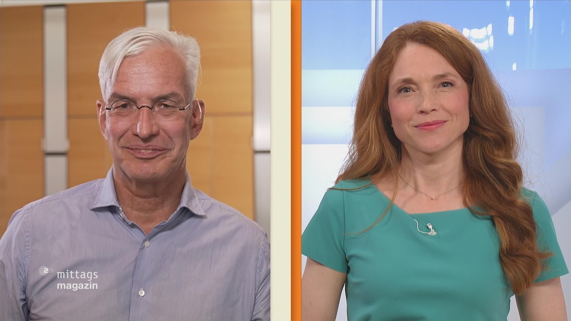 CDU--Haushaltsexperte Mathias Middelberg im Gespräch mit ZDF-Mima-Moderatorin Mirjam Meinhardt
