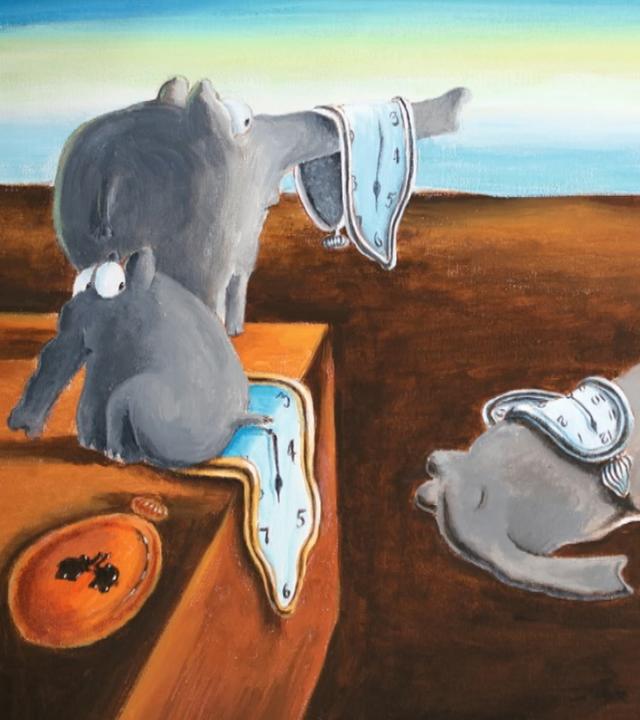 Ottifant-Variante von Salvador Dalis "Die Beständigkeit der Erinnerung"