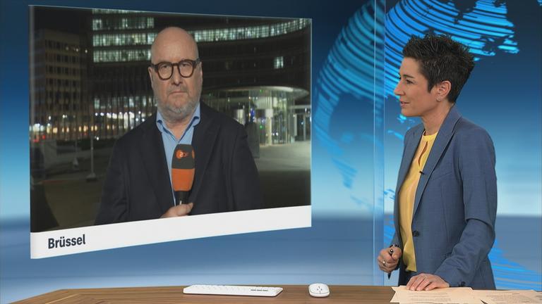 Ulf Röller und Dunja Hayali sprechen im Schaltgespräch über EU Sanktionen für Russland