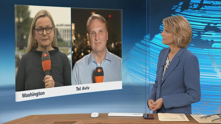 Marietta Slomka spricht im Schaltgespräch mit Claudia Bates und Andreas Kynast über Trump und Netanjahu