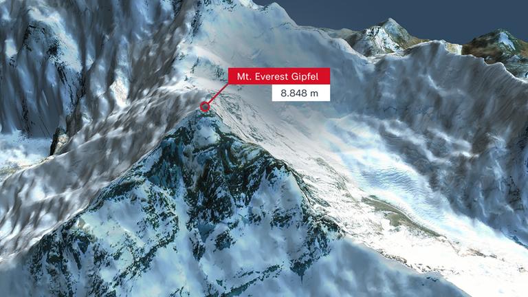 3D-Modell des Mount Everest