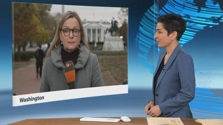 Claudia Bates und Dunja Hayali sprechen im Schaltgespräch