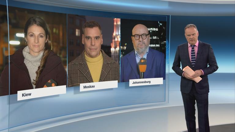 Ulf Röller, Armin Coeper aus Moskau und Alica Jung aus Kiew ordnen die Lage ein.