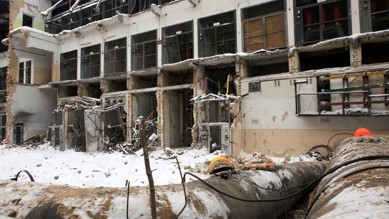 Das Heizkraftwerk Kiew-4 ist nach russischen Raketenangriff schwer beschädigt.