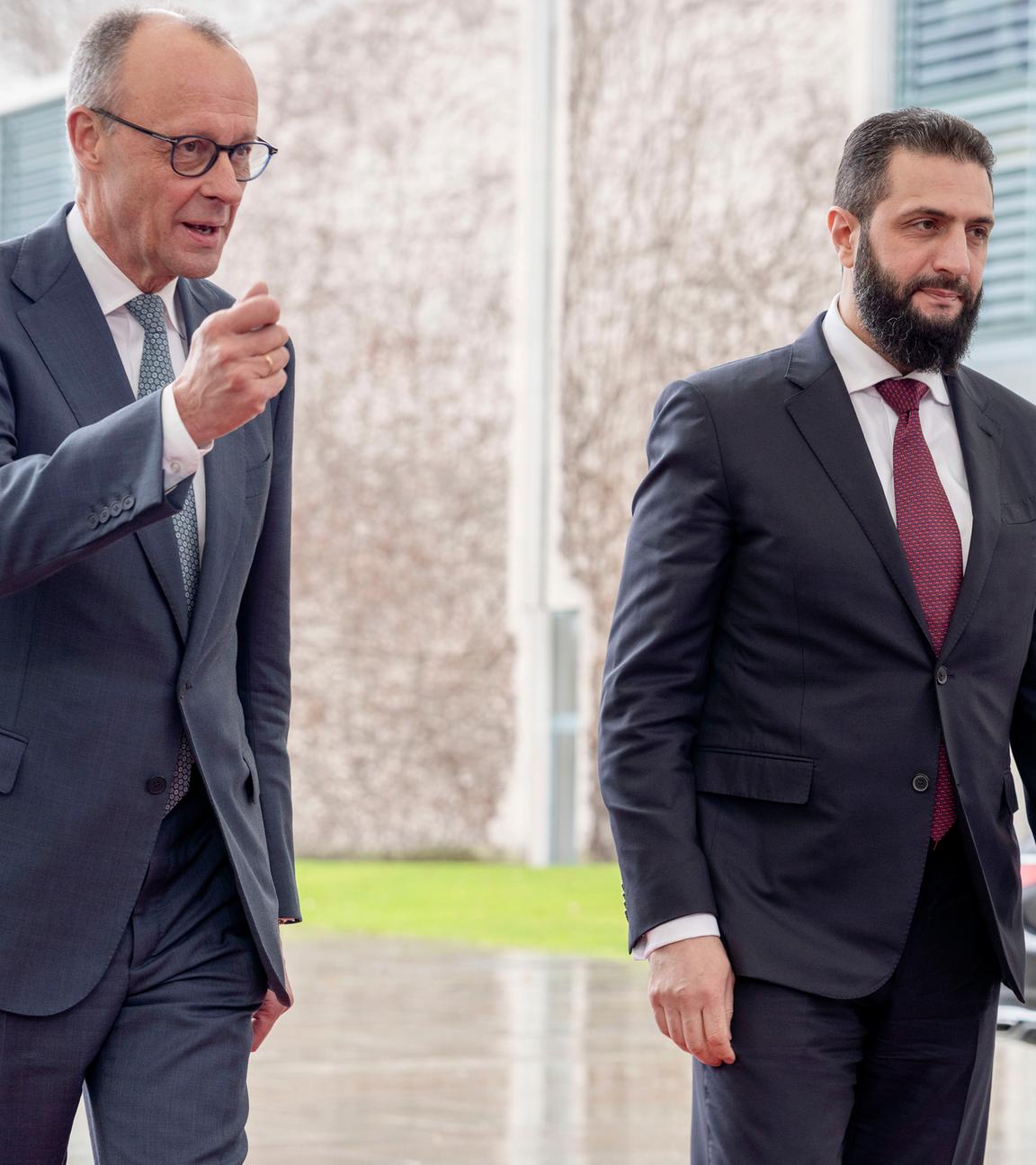 Syriens Präsident al-Sharaa und Bundeskanzler Friedrich Merz.