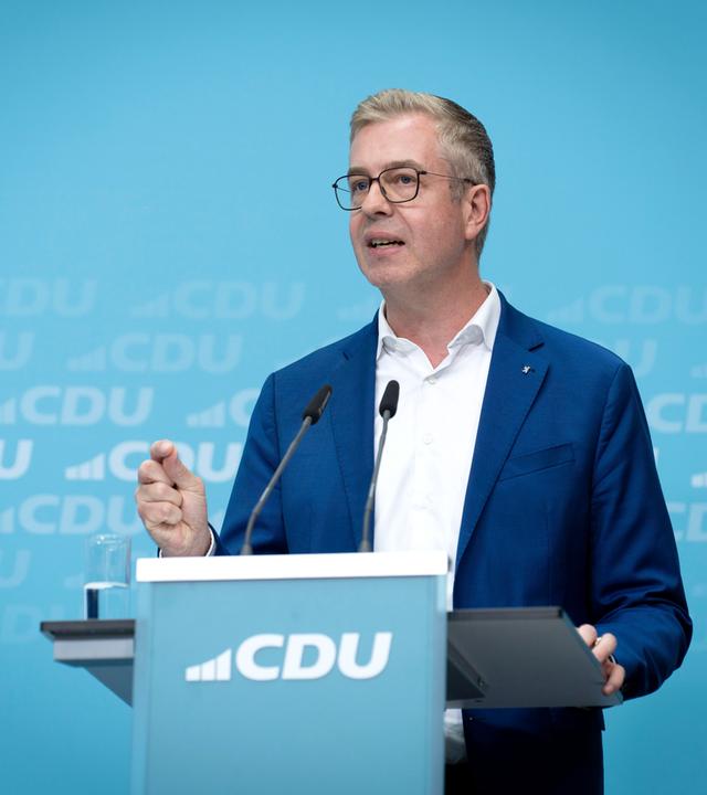 Stefan Evers beim Wahlkampf-Schlussspurt der CDU