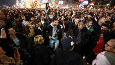 SERBIA, BELGRADE - OCTOBER 22, 2026: Activists attend a rally held by the Student List movement ahead of the 2026 Serbian parliamentary election scheduled for October 25.