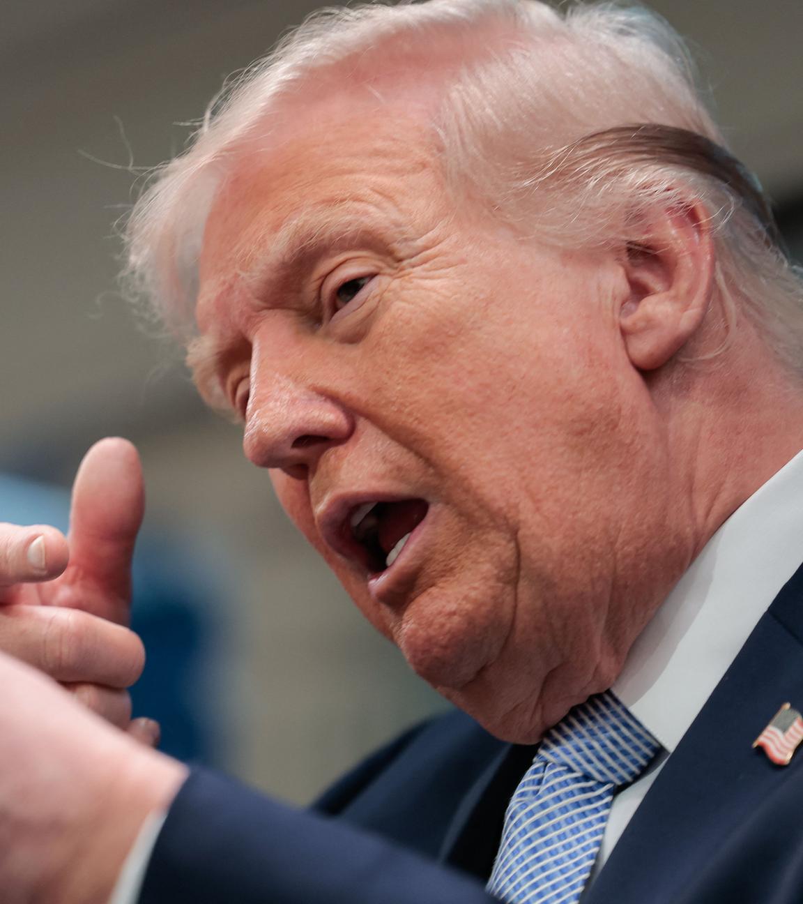 US-Präsident Trump bei einer Pressekonferenz.