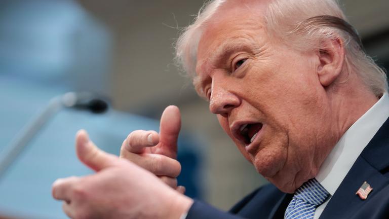 US-Präsident Trump bei einer Pressekonferenz.