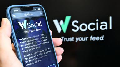 Homepage von W, einer neuen europäischen Social-Media-Plattform