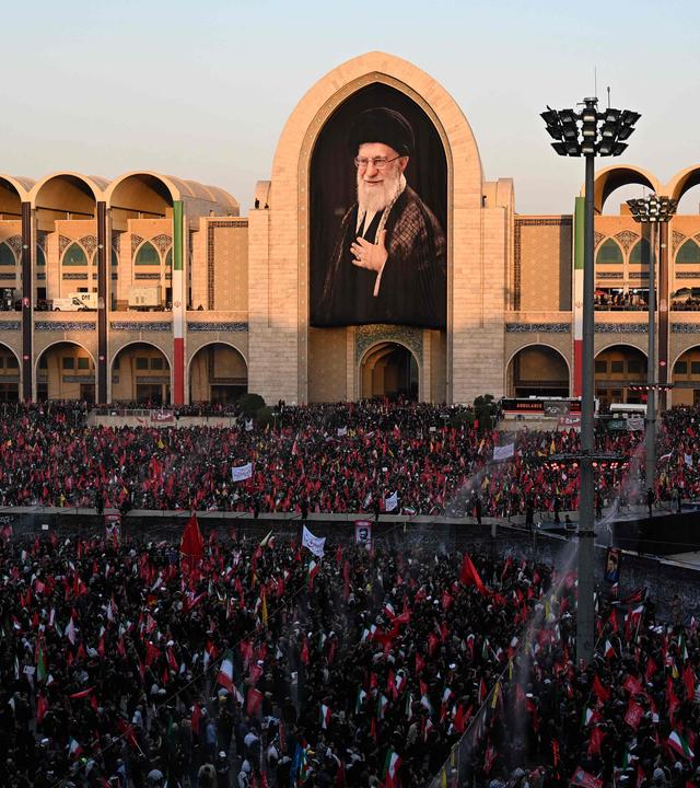 People gather to mourn Iran's slain supreme leader Ayatollah Ali Khamenei at the Grand Mosalla on the second day of funeral ceremonies in Tehran on July 5, 2026. Prayers were held on July 5 over the casket of Iran's late supreme leader Ali Khamenei, the second day of funeral ceremonies that have drawn huge crowds to pay their final respects in Tehran. Khamenei ruled the Islamic republic from 1989 until he was killed aged 86 in an airstrike on the first day of the US-Israeli war with Iran on February 28.
