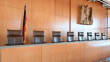 Picture taken on September 23, 2026 shows an inside view of Germany's Federal Constitutional Court (Bundesverfassungsgericht) in Karlsruhe, southwestern Germany. An official ceremony celebrating the 75th anniversary of the Federal Constitutional Court will be held on September 28, 2026.