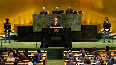 US-Präsident Donald Trump hält am Dienstag, dem 22. September 2026, im Hauptquartier der Vereinten Nationen eine Rede während der 81. Sitzung der Generalversammlung der Vereinten Nationen.