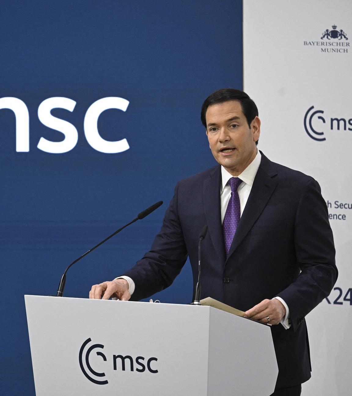 US-Außenminister Marco Rubio hält am 14. Februar 2026 eine Rede während der 62. Münchner Sicherheitskonferenz (MSC 2026) in München, Deutschland.