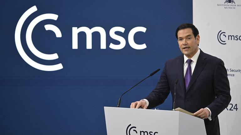  US-Außenminister Marco Rubio hält am 14. Februar 2026 eine Rede während der 62. Münchner Sicherheitskonferenz (MSC 2026) in München, Deutschland.