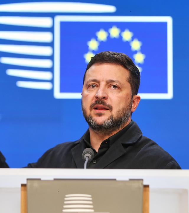 Bruessel, Belgien, 16.10.2026: Europa-Gebaeude: EU-Gipfel: Wolodymyr Selenskyj