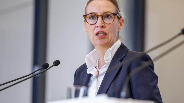 Alice Weidel (AfD), bei einem Statement der AfD am 24.02.26 in Berlin.