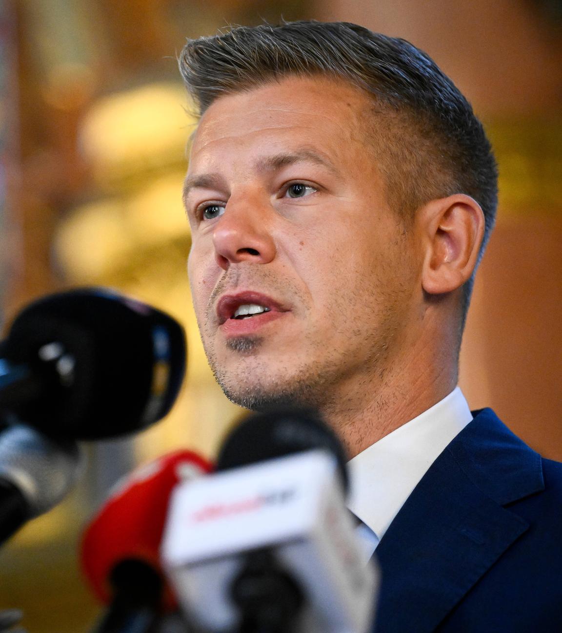 Der gewählte Ministerpräsident Peter Magyar, Vorsitzender der Tisza-Partei