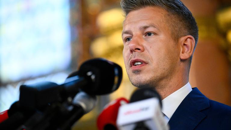 Der gewählte Ministerpräsident Peter Magyar, Vorsitzender der Tisza-Partei