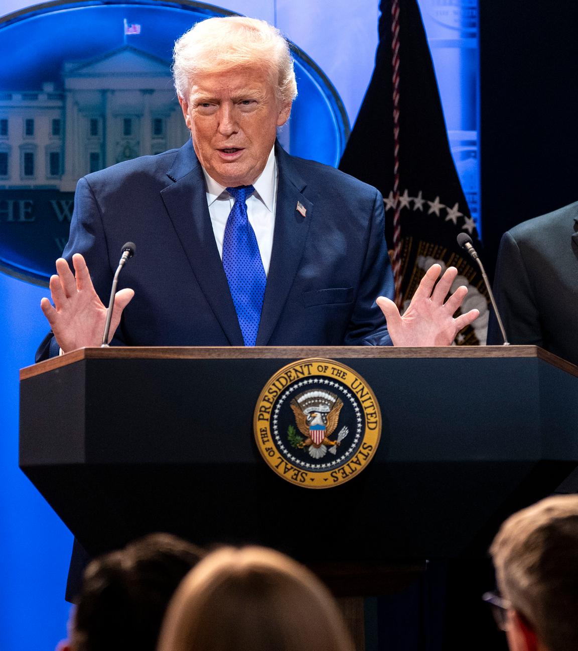 US President Trump holds a press conference after Supreme Court ruling on tariffs