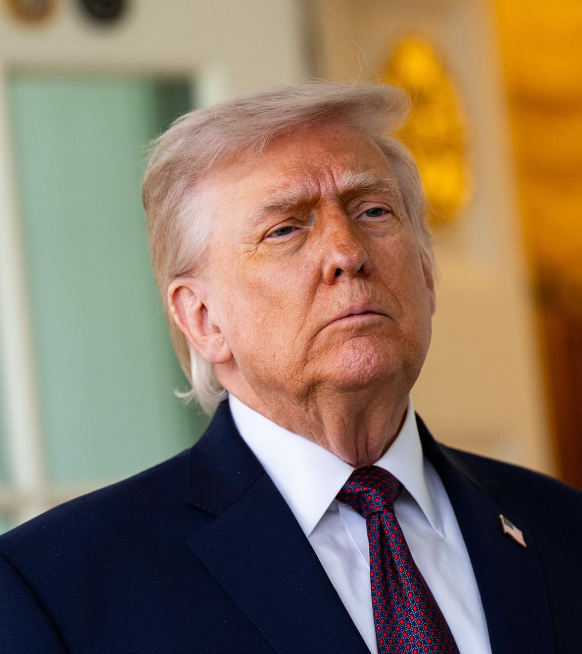 US President Trump at the White House in Washington, DC