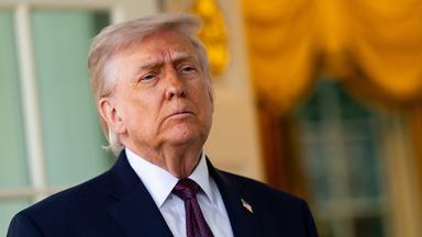 US President Trump at the White House in Washington, DC