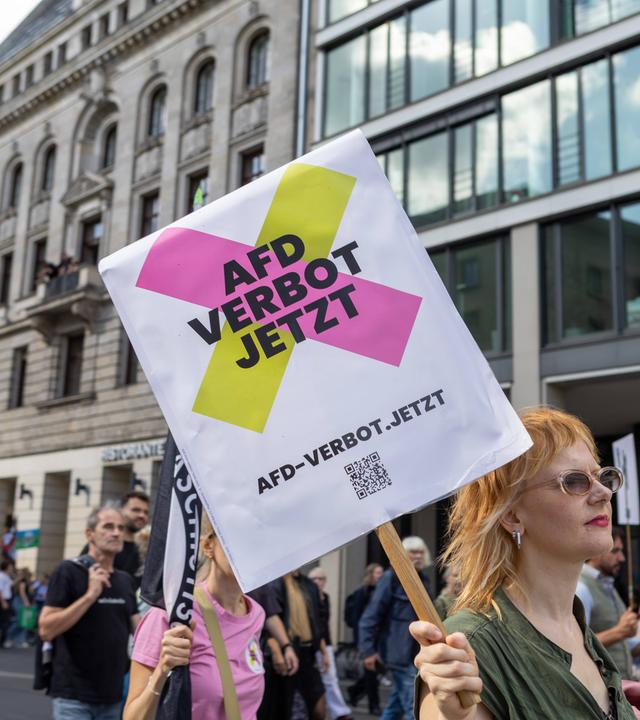 Demonstration gegen die Partei "AfD"