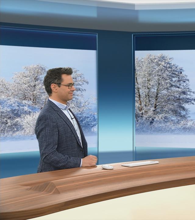 Im Studio zu sehen ist Wetterexperte Özden Terli, der über die Gefahren des Sturmtiefs Elli mit der Moderatorin Marietta Slomka spricht