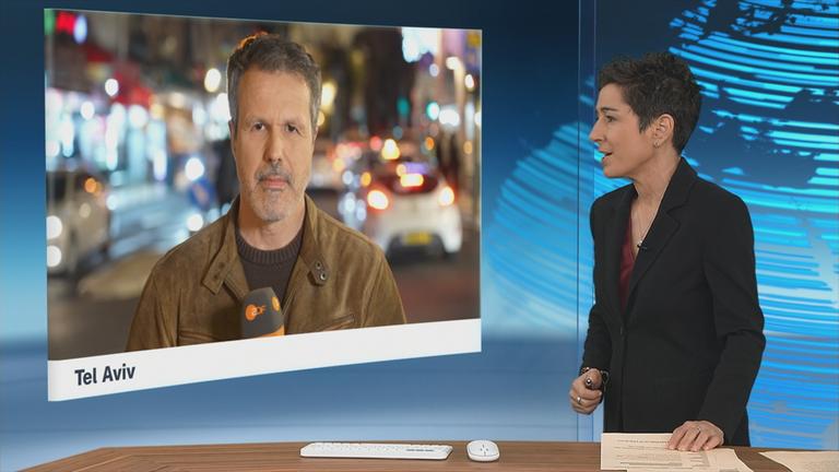 Schaltgespräch zwischen der Moderatorin Dunja Hayali und dem ZDF-Korrespondent Thomas Reichart 