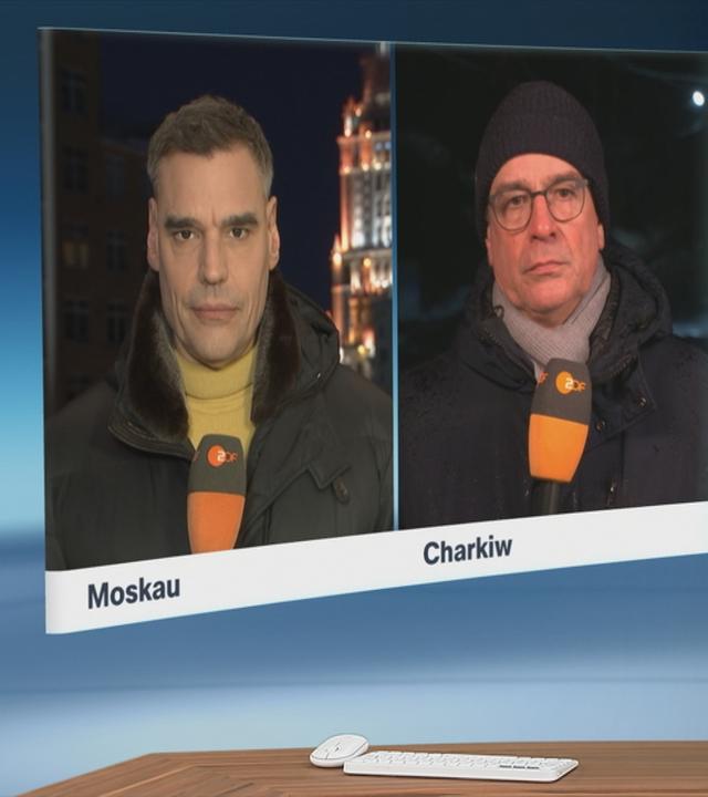 Schaltgespräch zwischen dem Moderator Christian Sievers und den Korrespondenten Armin Coerper und Henner Hebestreit 