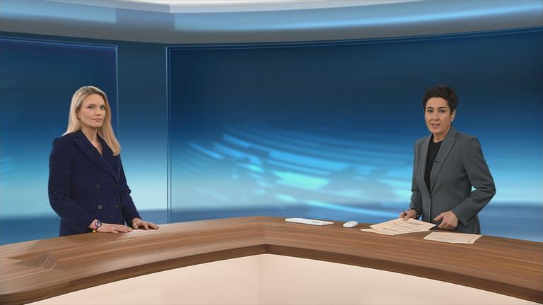 Dunja Hayali mit ZDF-Rechtsexpertin Sarah Tacke.