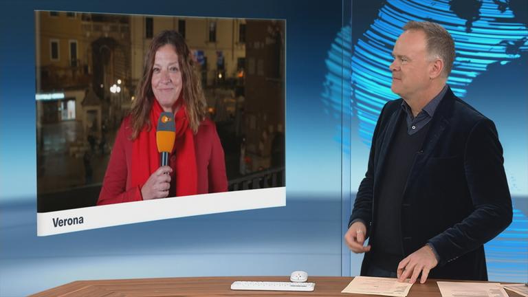 Schaltgespräch zwischen dem Moderator Christian Sievers und der Korrespondentin Antje Pieper.