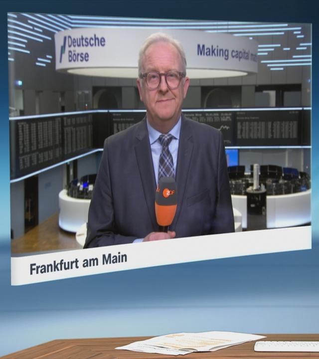 Schaltgespräch zwischen dem Moderator Sievers und ZDF-Wirtschaftsexperte Bethmann