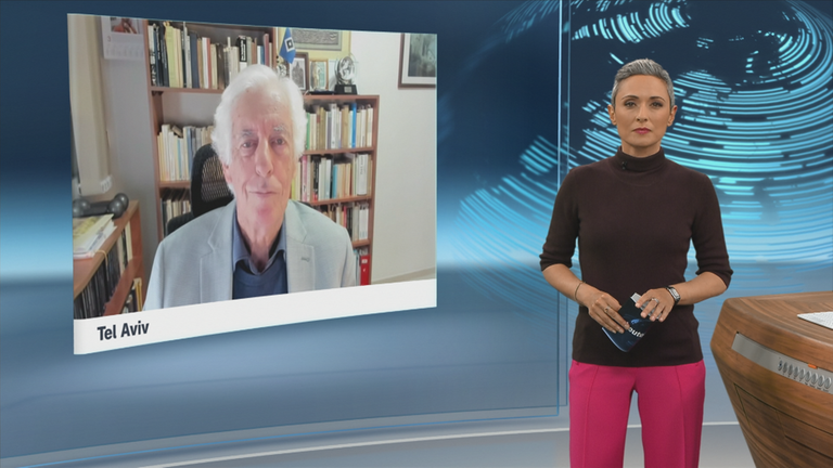 Schaltgespräch zwischen der Moderatorin Nazan Gökdemir und dem israelischen Historiker Moshe Zimmermann 