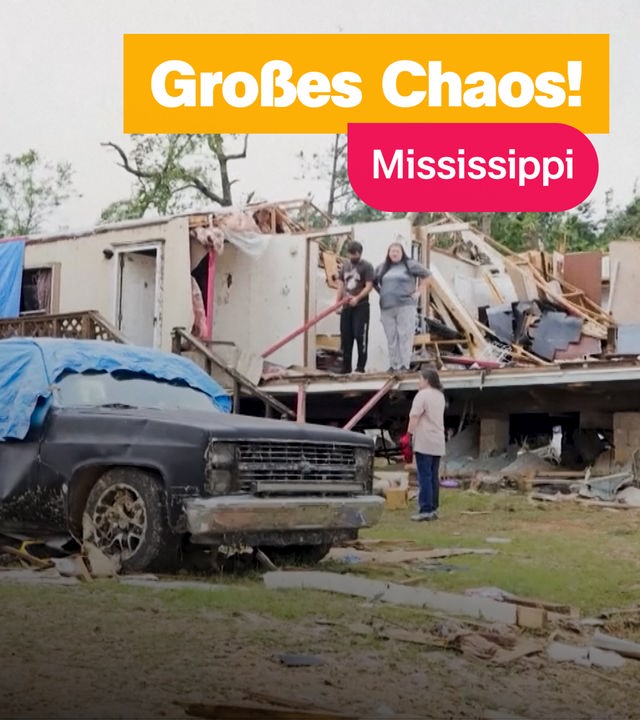 Von einem Tornado zerstörter Platz; Großes Chaos!; Mississippi