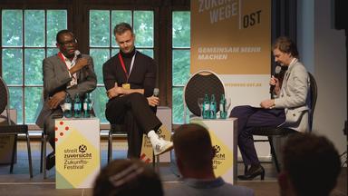 Eine Podiumsdiskussion auf dem Zukunftsfestival "Streit und Zuversicht"