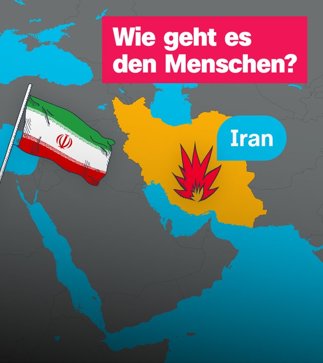 Wie geht es den Menschen?; Iranflagge auf der Irankarte