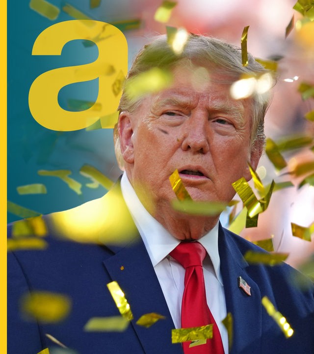US-Präsident Trump im Konfetti