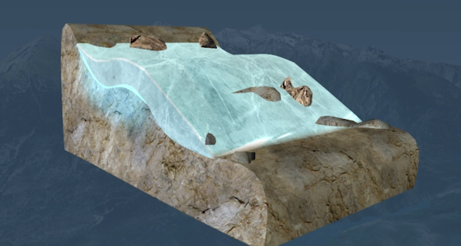 Video starten, das in 3D erklärt, warum der Klimawandel zu mehr Bergstürzen führt.
