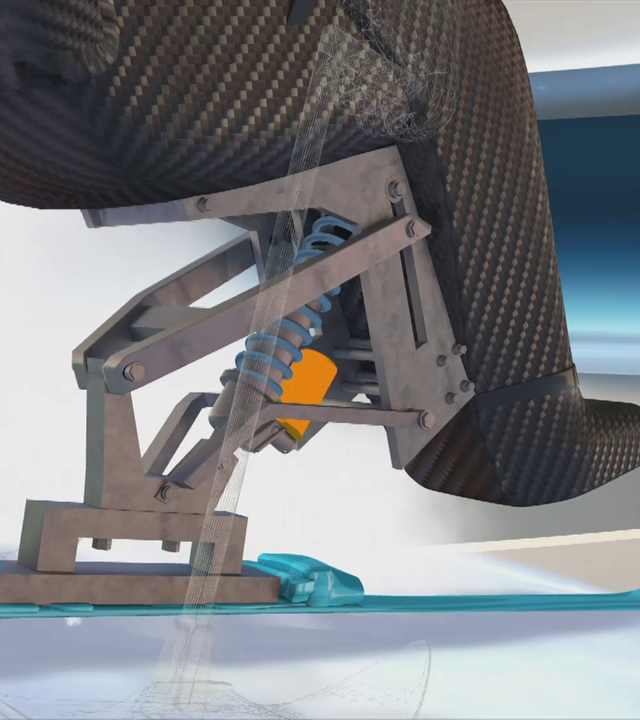 Grafikvideo erklärt das Feder-Dämpfer-System beim Monoski bei den Paralympics.