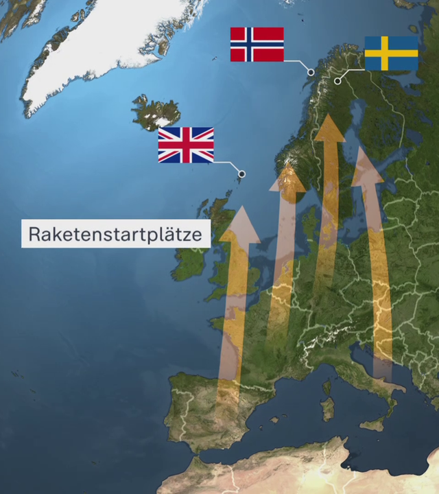Grafikvideo, warum in Nordeuropa Startplätze in den Weltraum geschaffen werden.