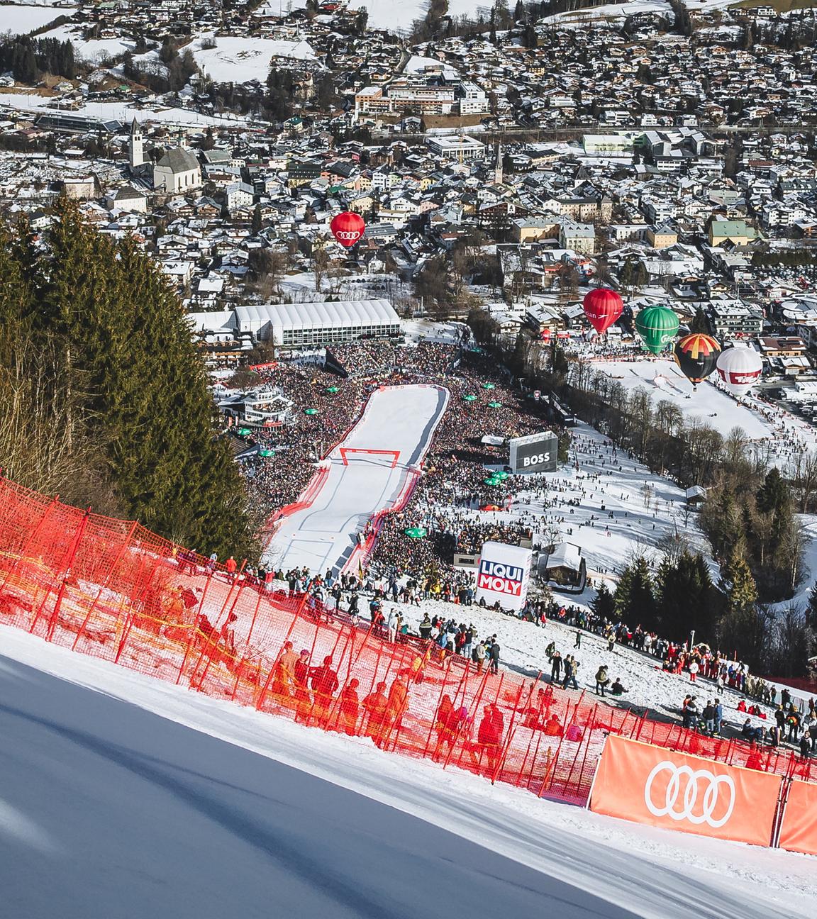 Die Abfahrt beim Ski Alpin in Kitzbühel am 25.01.2025.