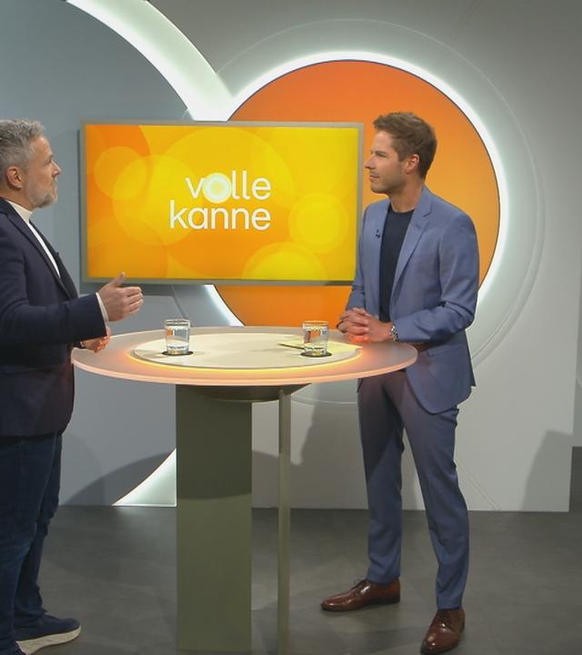 ZDF-Reporter Lothar Becker im "Volle Kanne"-Studio mit Florian Weiss